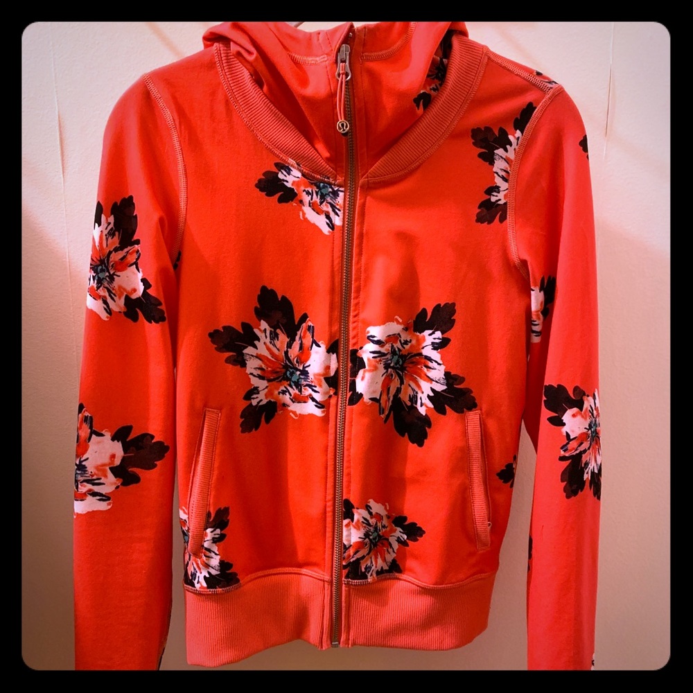 Lululemon “Namaskar” floral zip up hoodie